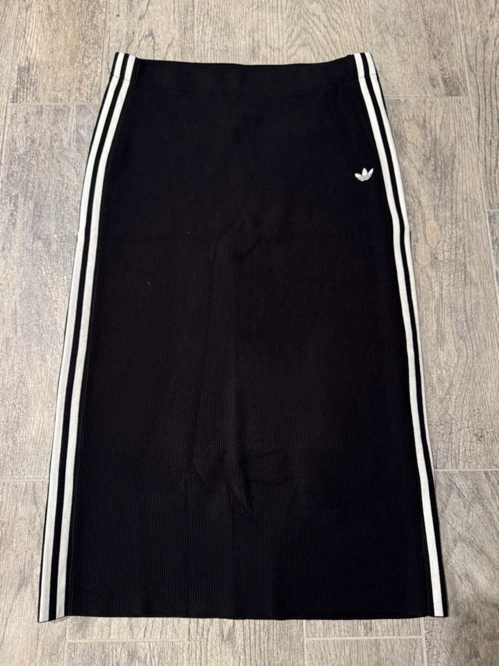 adidas Black Pencil Skirt with White Side Stripes